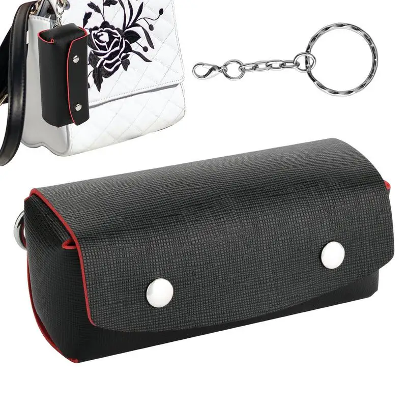 

Portable Fashion Lipstick Bag PU Leather Keychain Key Buckle Accessory Key Chain Gifts Accessories Lip Balm Lipsticks Keyrings