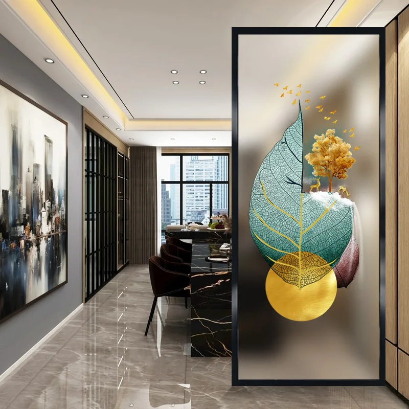 Modern stainless steel screen glass living room partition home art decoration entrance bedroom entrance
Modern stainless steel screen glass living room partition home art decoration entrance bedroom entrance