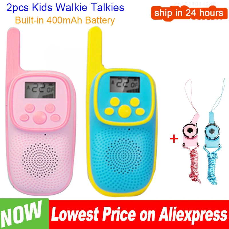 

New Portable Kids Walkie Talkies 2pcs Two-way Radios Wireless 400mAh Battery 3KM Children Interphone Handheld Walkie-talkies