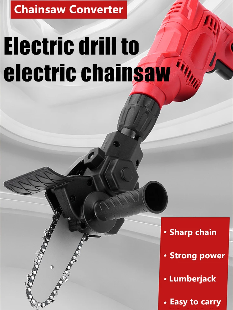 4 Inch Chain saw Adapter Electric Drill Modified To Electric Chainsaw DIY Converter Adapter Woodworking Cutting Power Tool
4 Inch Chain saw Adapter Electric Drill Modified To Electric Chainsaw DIY Converter Adapter Woodworking Cutting Power Tool