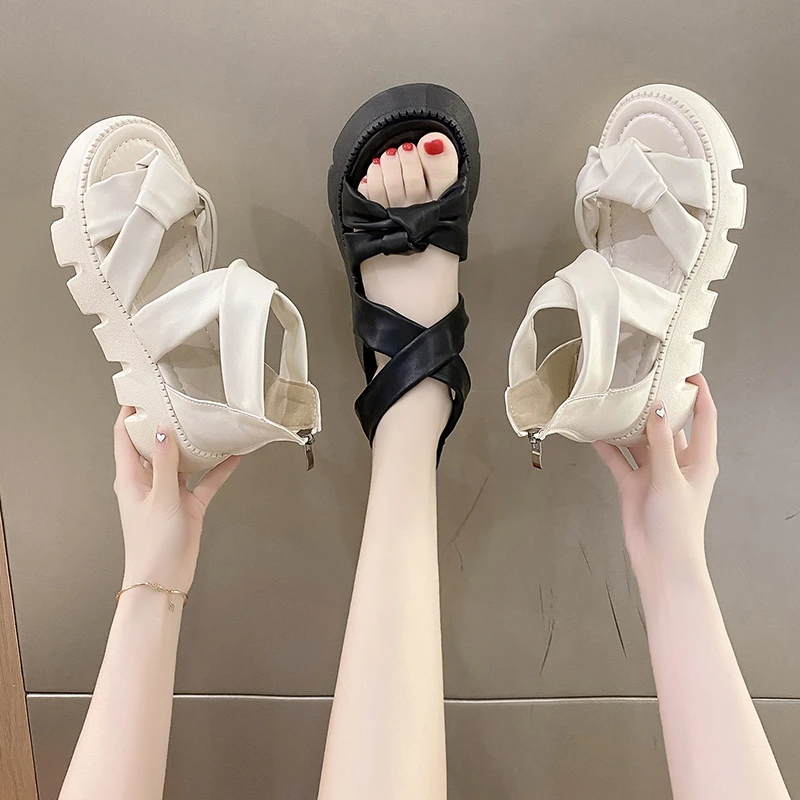 Sandals Women 2023 Summer New Fashion Thick-bottomed Breathable Eugene Yarn Mesh Magic Paste Roman Sandals 5CM Heeled Pu Leather
Sandals Women 2023 Summer New Fashion Thick-bottomed Breathable Eugene Yarn Mesh Magic Paste Roman Sandals 5CM Heeled Pu Leather