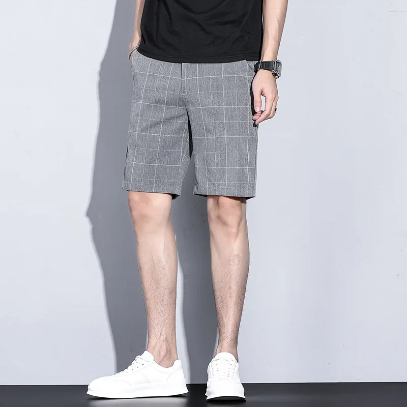Summer Thin Plaid Stripe Shorts Men Business Knee Length Pants Straight Beach Short Korea Fashion Grey Pant Male Brand Clothing
Summer Thin Plaid Stripe Shorts Men Business Knee Length Pants Straight Beach Short Korea Fashion Grey Pant Male Brand Clothing