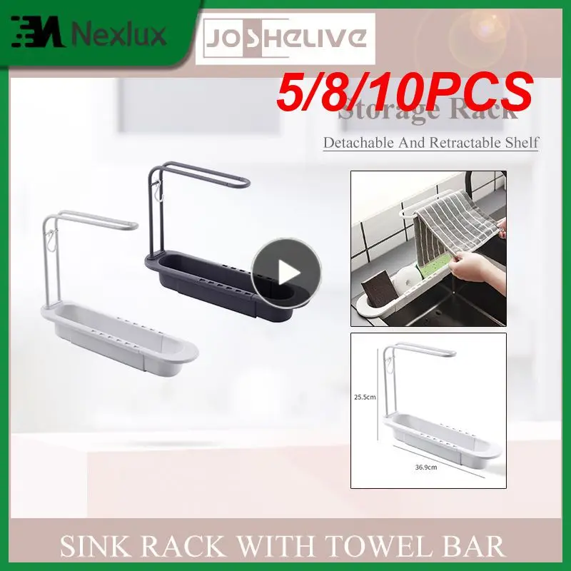 

Telescopic Sink Shelf Kitchen Sinks Organizer Soap Sponge Holder Sink Drain Rack Storage Basket Kitchen Gadgets Accessories