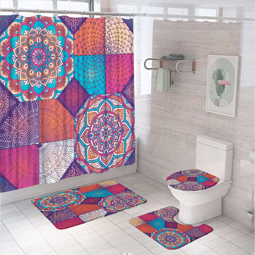 Mandala Bohemia Shower Curtain Sets Geometric Dreamcatcher Art Bathroom Curtains Non-Slip Bath Mat Pedestal Rug Lid Toilet Cover
Mandala Bohemia Shower Curtain Sets Geometric Dreamcatcher Art Bathroom Curtains Non-Slip Bath Mat Pedestal Rug Lid Toilet Cover