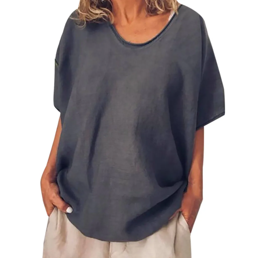 T-Shirt Casual Short Size Blouse Sleeves Top O-Neck Summer Women Solid Women's Womens Fitted White T Shirt Cotton Shirts
T-Shirt Casual Short Size Blouse Sleeves Top O-Neck Summer Women Solid Women's Womens Fitted White T Shirt Cotton Shirts