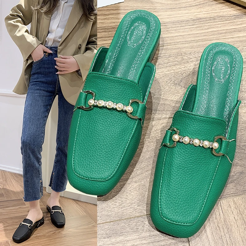 Mules For Women 2022 Flat Shoes Female Slippers Casual Low Square Toe PU Pantofle Slides Luxury Cover Summer Block New Basic Rom
Mules For Women 2022 Flat Shoes Female Slippers Casual Low Square Toe PU Pantofle Slides Luxury Cover Summer Block New Basic Rom