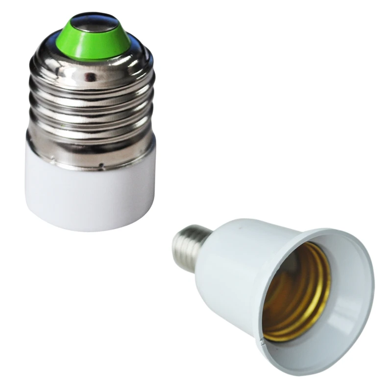 

Новинка 2 шт. удлиняющее основание для светодиодной лампы CFL адаптер для лампы преобразователь с винтовым цоколем-E14 на E27 и E27 на E14