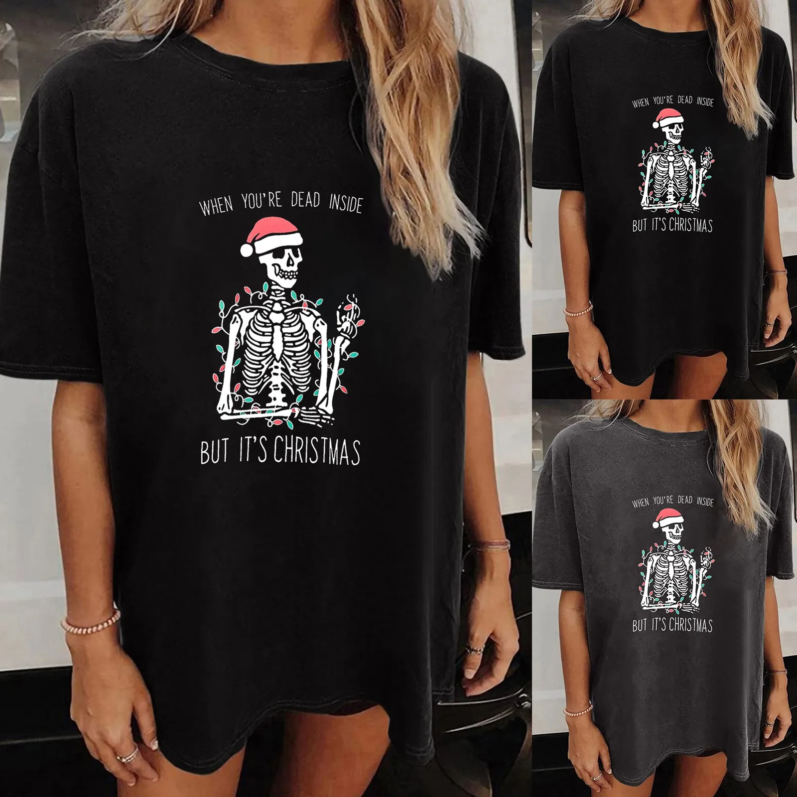 Christmas Womens Short Sleeve Crew Neck Dance Skeleton Printed T Shirt Top Womens T Shirt Loose Fit Tech Sleeve Sleeve Shirt
Christmas Womens Short Sleeve Crew Neck Dance Skeleton Printed T Shirt Top Womens T Shirt Loose Fit Tech Sleeve Sleeve Shirt