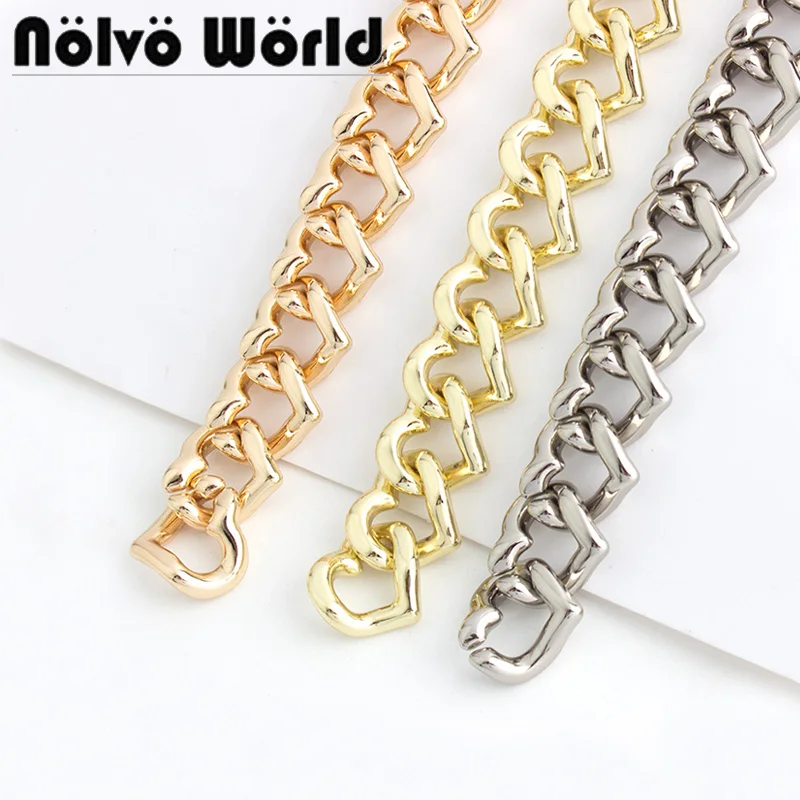 0.5-5meters 3 colors Alloy Material 19mm Heart alloy heavy durable bracelet chain Accessories brand bag chain strap
0.5-5meters 3 colors Alloy Material 19mm Heart alloy heavy durable bracelet chain Accessories brand bag chain strap