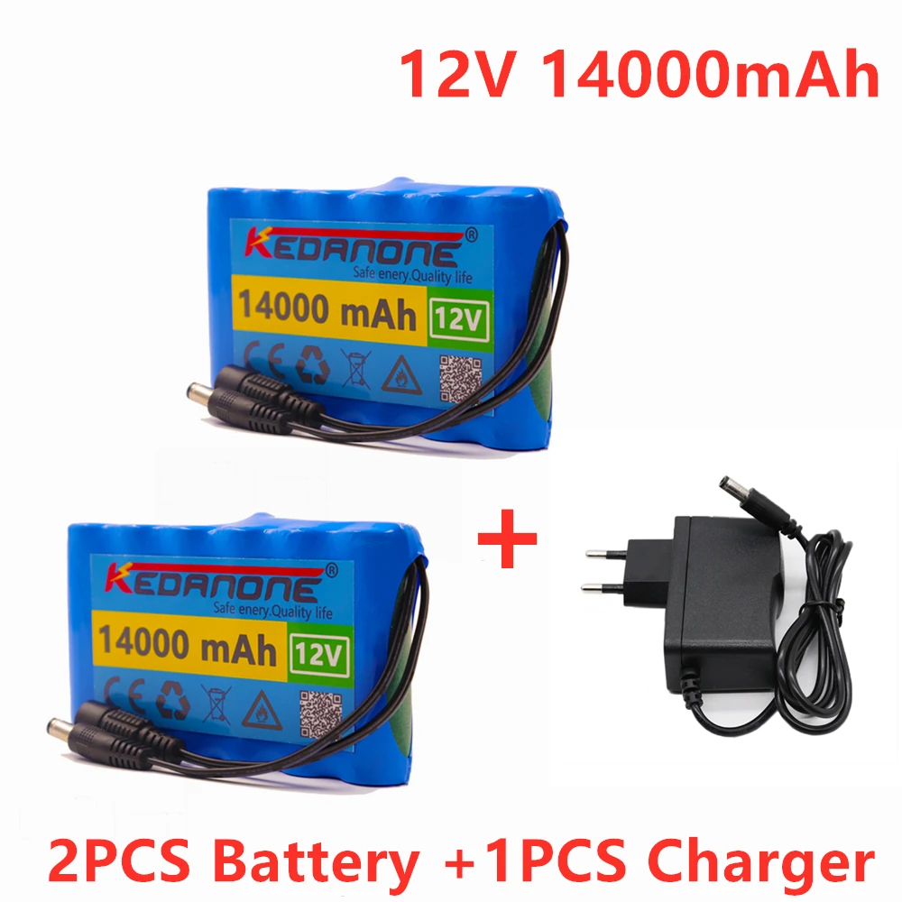 

100% Original 12V Battery Pack 14Ah 18650 Rechargeable Lithium Ion Battery Pack cCapacity DC 12.6V 14000mAh CCTV Cam Monitor