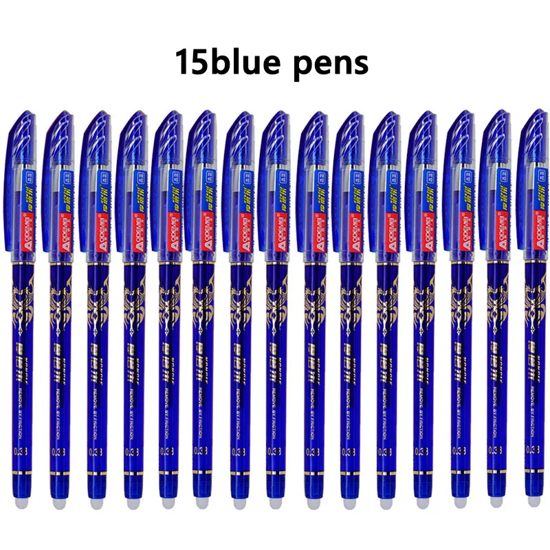 Набор стираемых гелевых ручек Black/Blue/Red, 15 штук
Набор стираемых гелевых ручек Black/Blue/Red, 15 штук