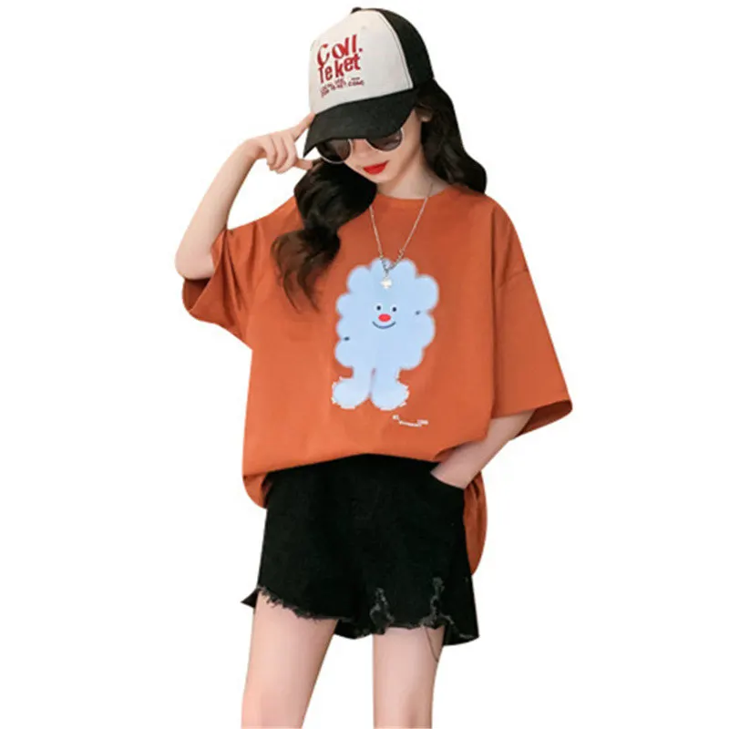 Summer Girl Short Sleeve Cartoon Cloud Pattern Tees Children Loose Clothes Kids Tops Teen Girls Long Cotton T-Shirt 5 7 9 11 14Y
Summer Girl Short Sleeve Cartoon Cloud Pattern Tees Children Loose Clothes Kids Tops Teen Girls Long Cotton T-Shirt 5 7 9 11 14Y