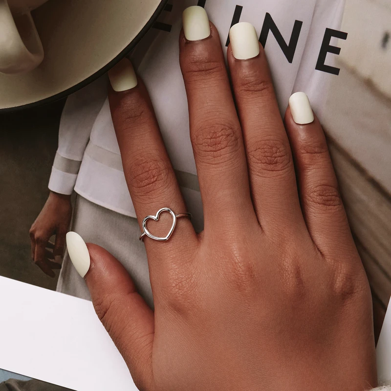 BISAER 925 Sterling Silver Ring Minimalist Heart Finger Love Rings Size 5-9 For Women Wedding Engagement Fine Jewelry ECR641
BISAER 925 Sterling Silver Ring Minimalist Heart Finger Love Rings Size 5-9 For Women Wedding Engagement Fine Jewelry ECR641