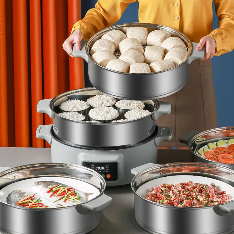 Large Stainless Steel Steamer Multifunctional Powerful Electric Steamer Household Three Layers Olla Vaporera Kitchen Gadget
Large Stainless Steel Steamer Multifunctional Powerful Electric Steamer Household Three Layers Olla Vaporera Kitchen Gadget