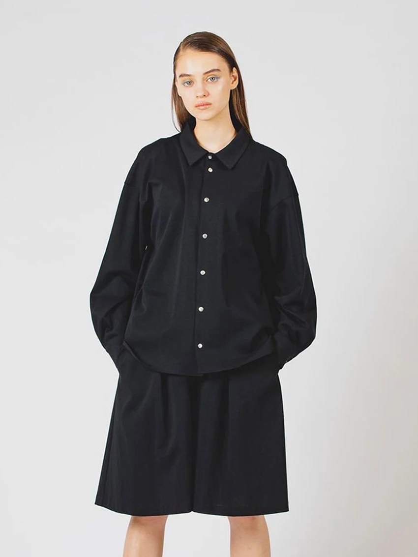 Marthaqiqi Loose Ladies Nightwear Set Long Sleeve Sleepwear Turn-Down Collar Pajamas Knee Length Shorts 2 Piece Nightie Suits
Marthaqiqi Loose Ladies Nightwear Set Long Sleeve Sleepwear Turn-Down Collar Pajamas Knee Length Shorts 2 Piece Nightie Suits