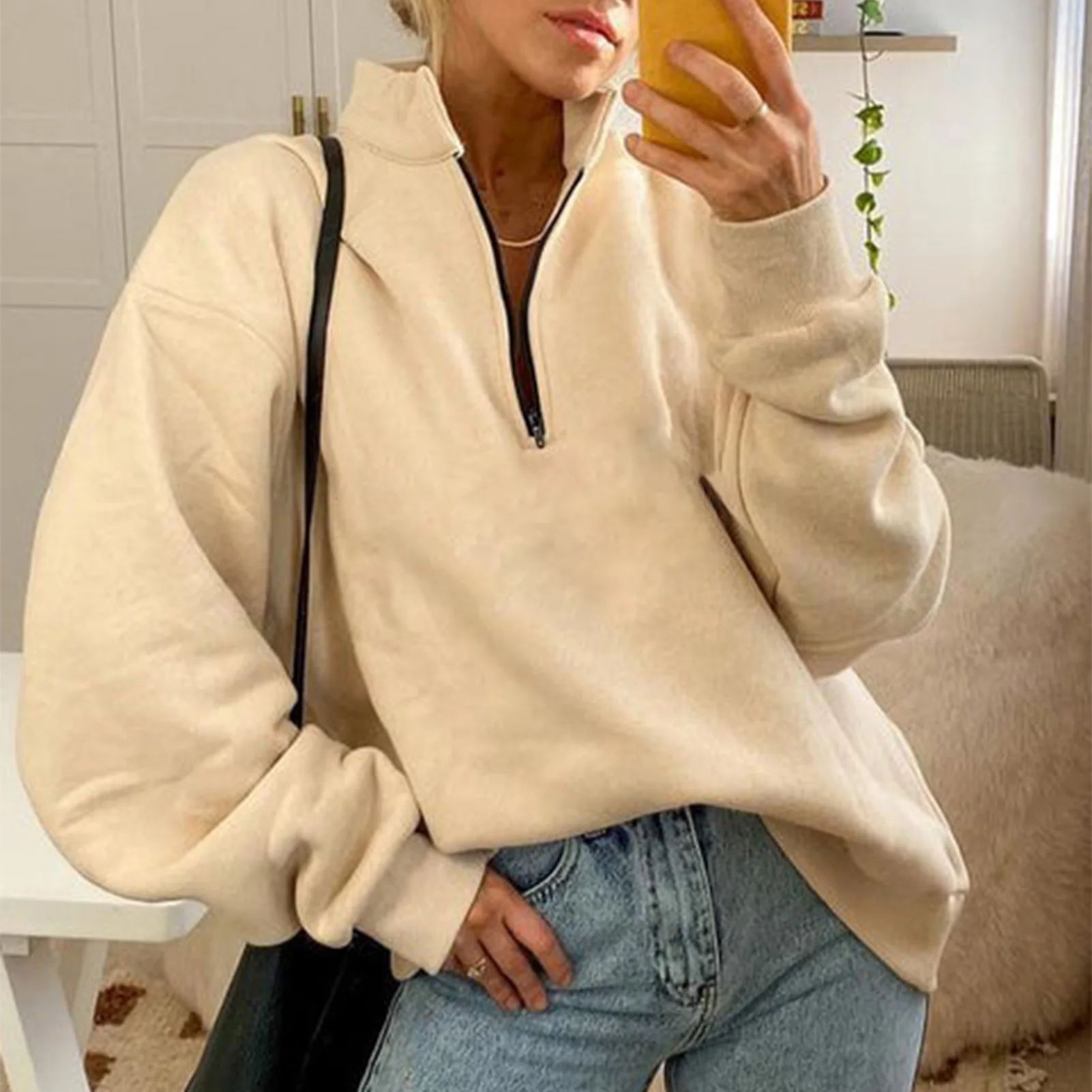 Женская уличная одежда Y2k, свитшот большого размера, однотонный спортивный пуловер в стиле Харадзюку в стиле хип-хоп на молнии
Женская уличная одежда Y2k, свитшот большого размера, однотонный спортивный пуловер в стиле Харадзюку в стиле хип-хоп на молнии