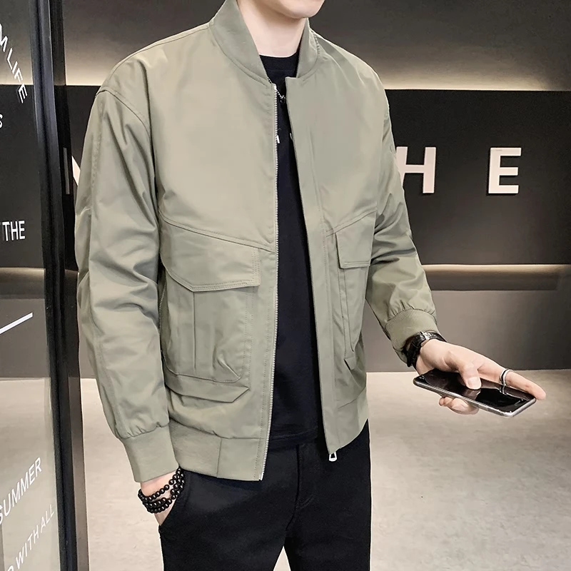 2022 Spring and Autumn Men's Bomber Jackets Outwear Slim Fit Solid Color Coats Fashion Streetwear Baseball Jackets Clothing W33
2022 Spring and Autumn Men's Bomber Jackets Outwear Slim Fit Solid Color Coats Fashion Streetwear Baseball Jackets Clothing W33