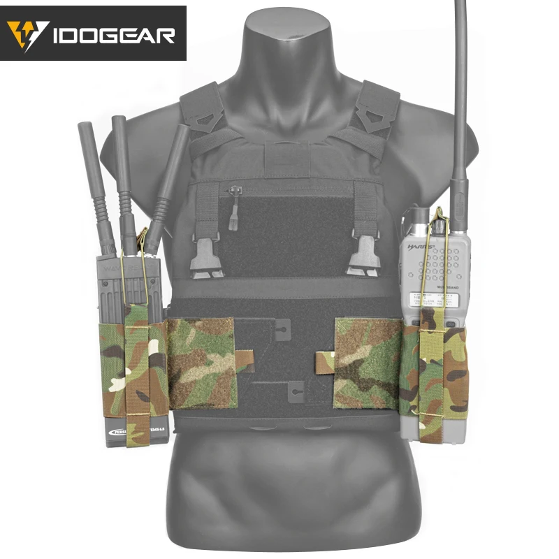

IDOGEAR Tactical Radio Pouch For FCSK Tactical Vest Side For PRC148/152/MPU5 Military Vest Side Mag Pouch For 556/7.62 3585