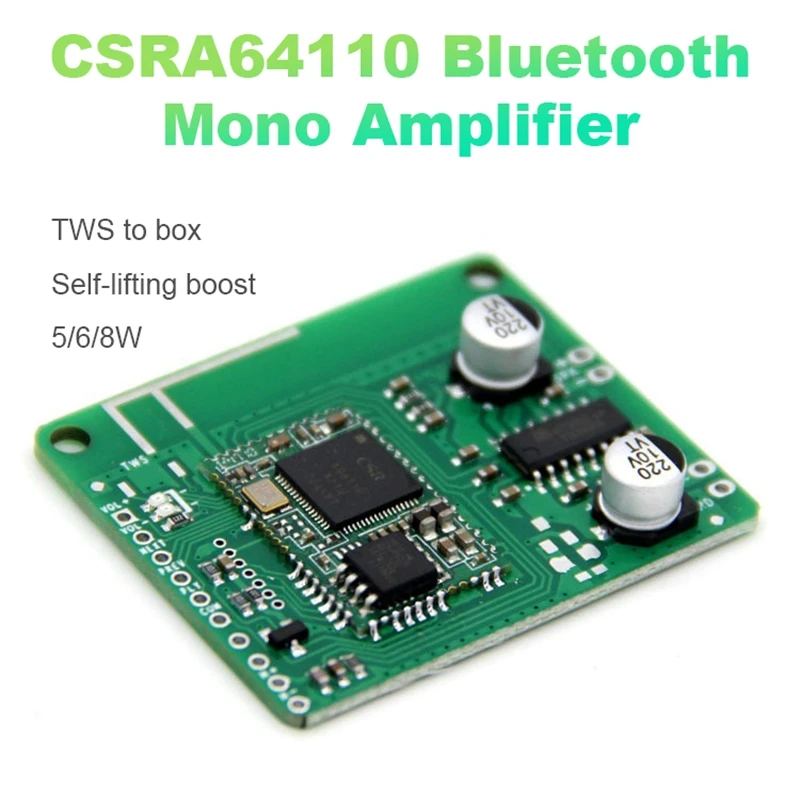 

CSRA64110 Bluetooth Mono Amplifier Board TWS Function Amplifier With Self-Boost 5W6W8W