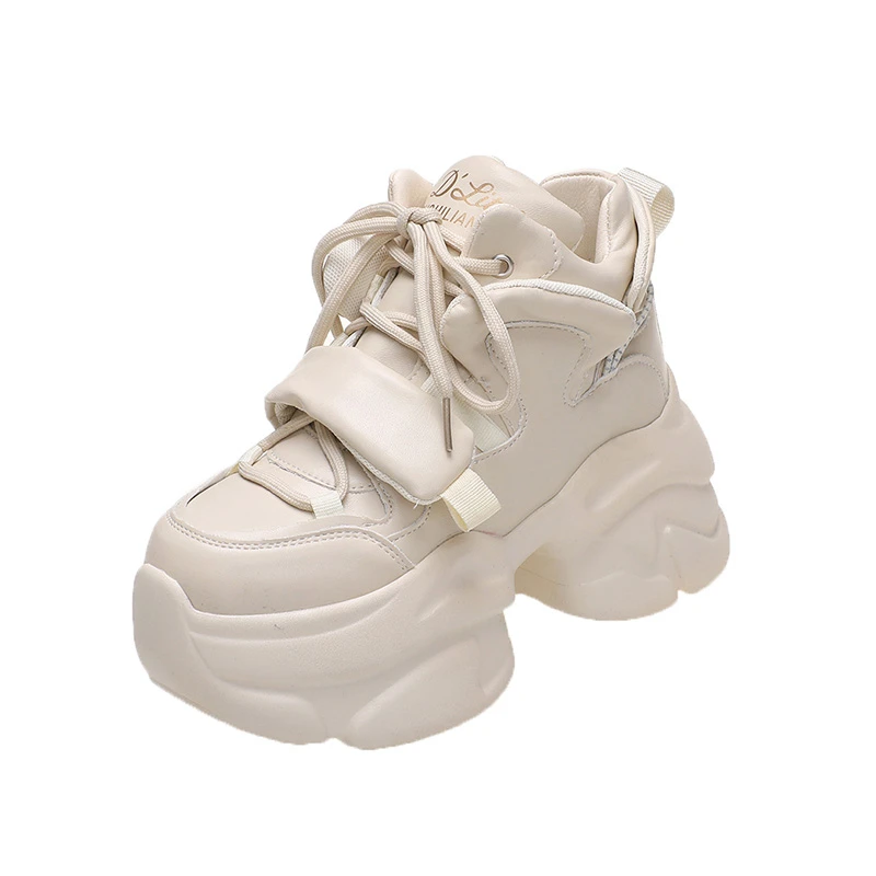 New 2022 Autumn Women Leather Chunky Sneakers High Heels British Walking Casual Shoes Winter High Platform Ankle Shoes Woman 9CM
New 2022 Autumn Women Leather Chunky Sneakers High Heels British Walking Casual Shoes Winter High Platform Ankle Shoes Woman 9CM