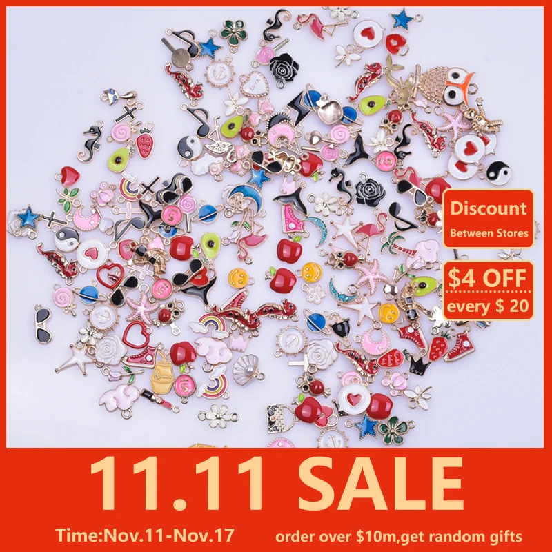 50pcs/Lot Random Mix Enamel Charms For Jewelry Making Supplies Handmade Women Men Accessories Drop Oil Pendant Charm Components
50pcs/Lot Random Mix Enamel Charms For Jewelry Making Supplies Handmade Women Men Accessories Drop Oil Pendant Charm Components