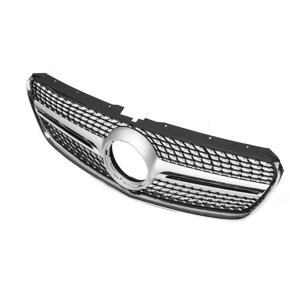

Черный/Хромированный Алмазный решетчатый гриль W447, передняя решетка для автомобиля с камерой для Mercedes Benz V Class W447 V250 V260 2015-2020