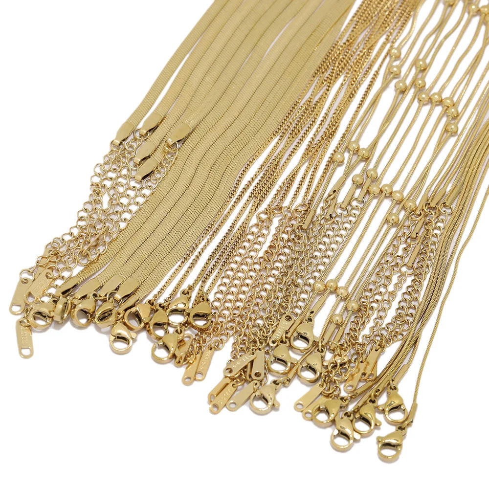 5pcs Stainless Steel Snake Ball Beads Chains In Bulk Necklaces DIY Fashion Jewelry Adjustable Chains Wholesale Link Chain 40+5cm
5pcs Stainless Steel Snake Ball Beads Chains In Bulk Necklaces DIY Fashion Jewelry Adjustable Chains Wholesale Link Chain 40+5cm