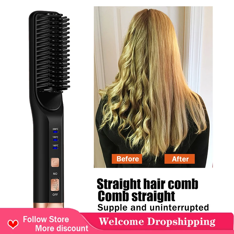 Hair Straightener Hair Brush Wireless Portable Electric Beard Brush Usb Charging Straightening Comb Hair Brush Electric
Hair Straightener Hair Brush Wireless Portable Electric Beard Brush Usb Charging Straightening Comb Hair Brush Electric