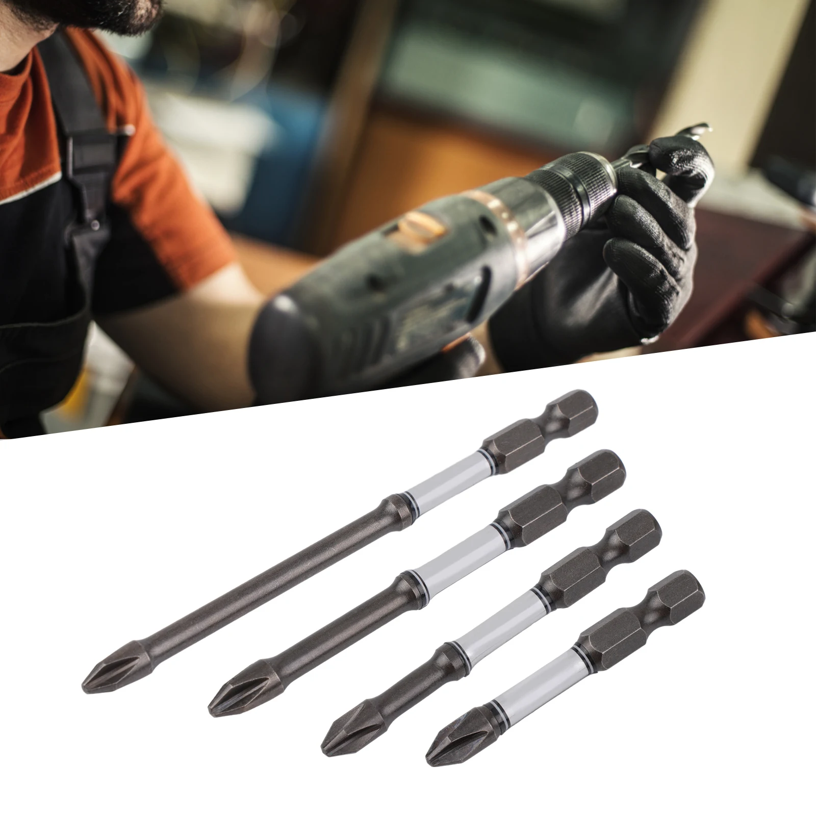4pcs PH2 Cross Screwdriver Bit 1/4'' Hex Shank Screwdrivers Bit 50/65/75/100mm Impact Bits For Electric Screwdrivers Power Tools
4pcs PH2 Cross Screwdriver Bit 1/4'' Hex Shank Screwdrivers Bit 50/65/75/100mm Impact Bits For Electric Screwdrivers Power Tools