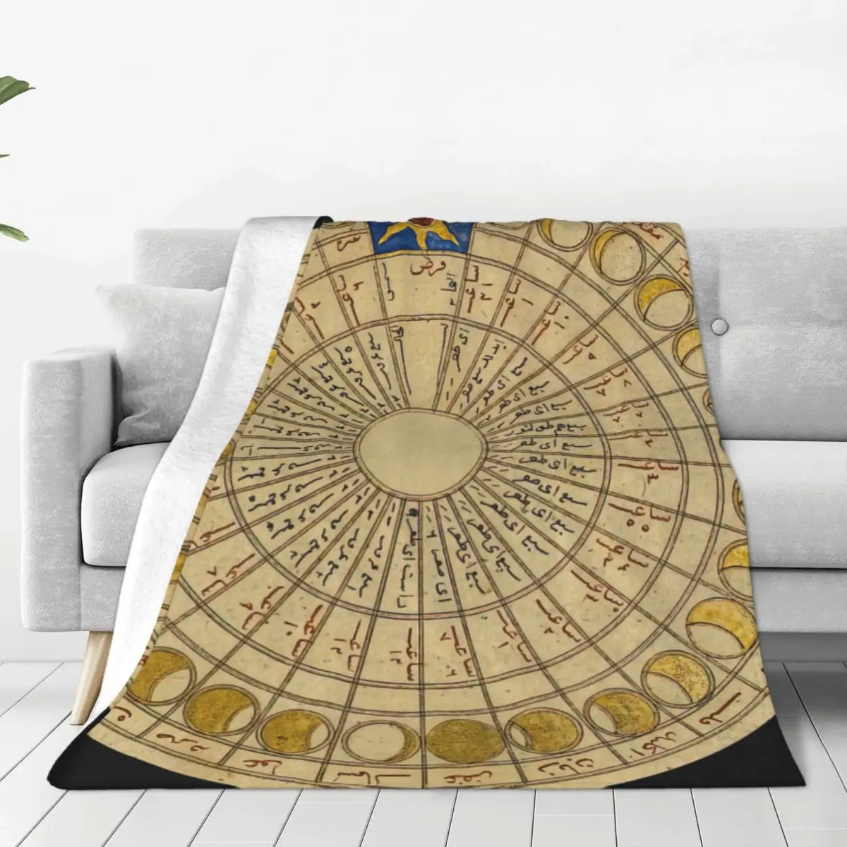 

Vintage Lunar Chart Bed Blanket Flannel Blanket Flannel Blanket Air conditioning blanket