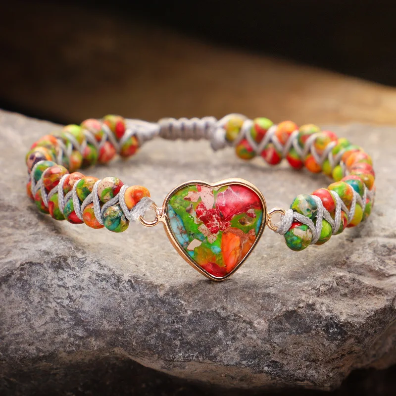 New Bracelet Wrapped Heart Shaped Imperial Stone Bracelet Hand Woven Natural Stone Double Layer Drawn Women's Bracelet
New Bracelet Wrapped Heart Shaped Imperial Stone Bracelet Hand Woven Natural Stone Double Layer Drawn Women's Bracelet