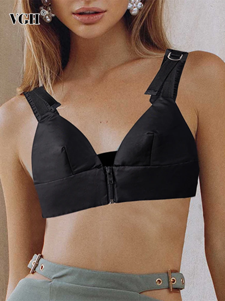 VGH solid Sexy Vests For Women V Neck off shoulder spliced Zipper Slimming Tank Tops Female Summer 2023 style Clothing fashion
VGH solid Sexy Vests For Women V Neck off shoulder spliced Zipper Slimming Tank Tops Female Summer 2023 style Clothing fashion
