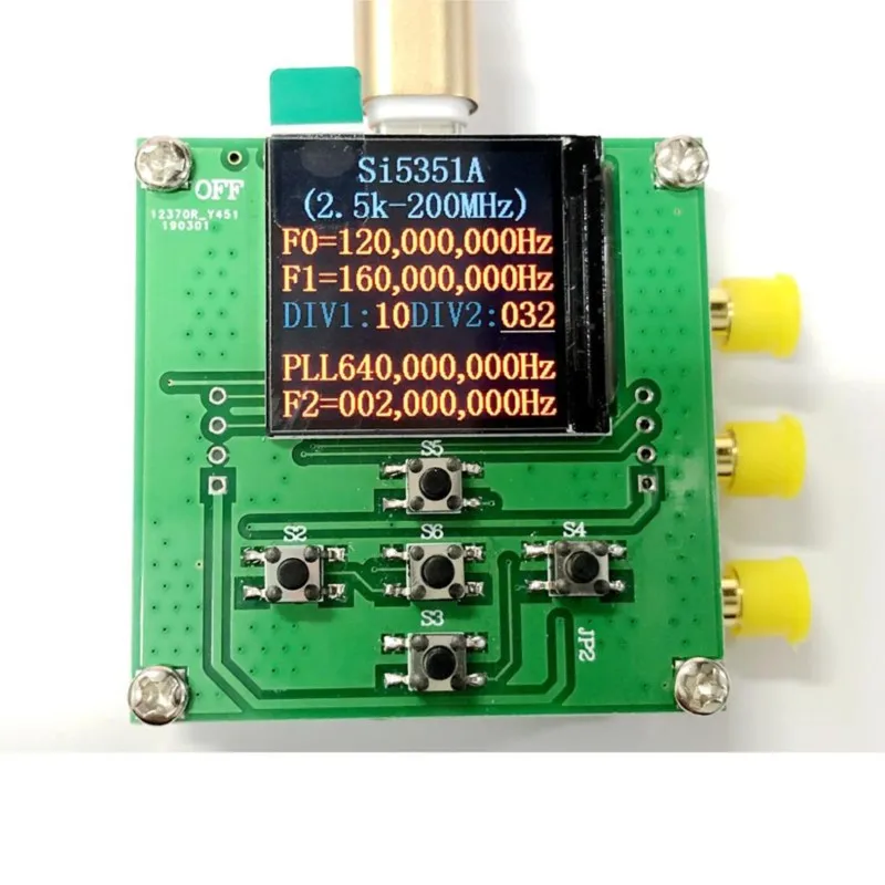 2.5K-200MHz SI5351 Clock Signal Generator Module High Frequency Signal Square Wave Frequency Generator STM32 TFT Display
2.5K-200MHz SI5351 Clock Signal Generator Module High Frequency Signal Square Wave Frequency Generator STM32 TFT Display