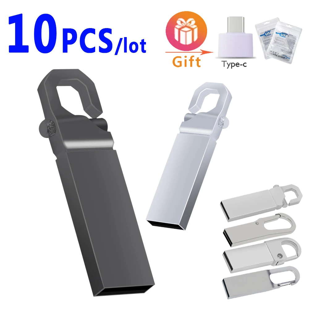 

10PCS/lot Metal usb flash drive 128GB 64GB 32GB 16GB 8GB 4GB 1GB 2GB pen drive pendrive флешка u disk memoria cel usb stick gift