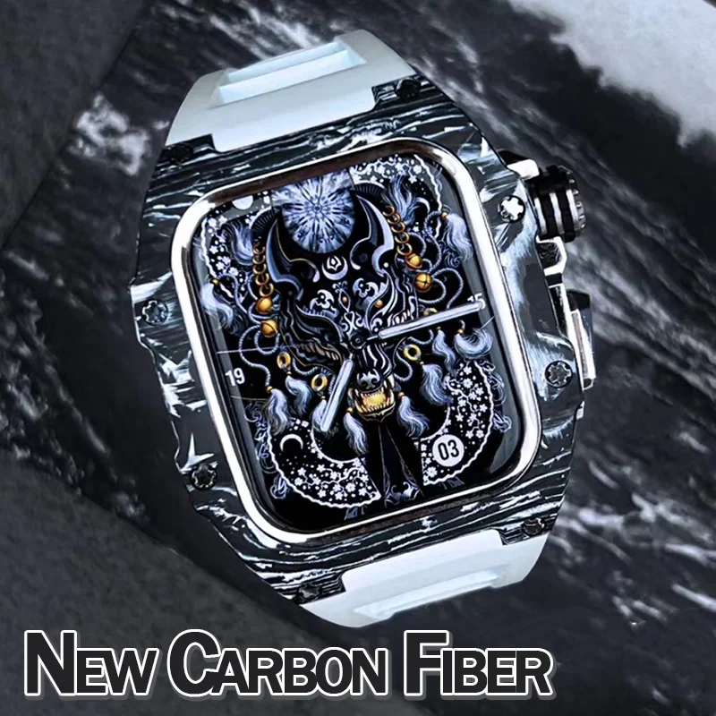 Carbon Fiber Luxury Case for Apple Watch Band 45mm Series 8 7 Stainless Steel for Iwatch Series 6 5 4 SE 44MM Modification Kit
Carbon Fiber Luxury Case for Apple Watch Band 45mm Series 8 7 Stainless Steel for Iwatch Series 6 5 4 SE 44MM Modification Kit
