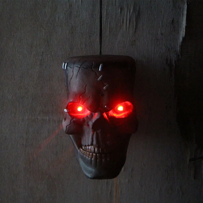 Hanging Skeleton Head Haunted House Horror Prop Electric Prank Toy Ghost Head with Sound Lighted Eyes Halloween Party Decoration
Hanging Skeleton Head Haunted House Horror Prop Electric Prank Toy Ghost Head with Sound Lighted Eyes Halloween Party Decoration