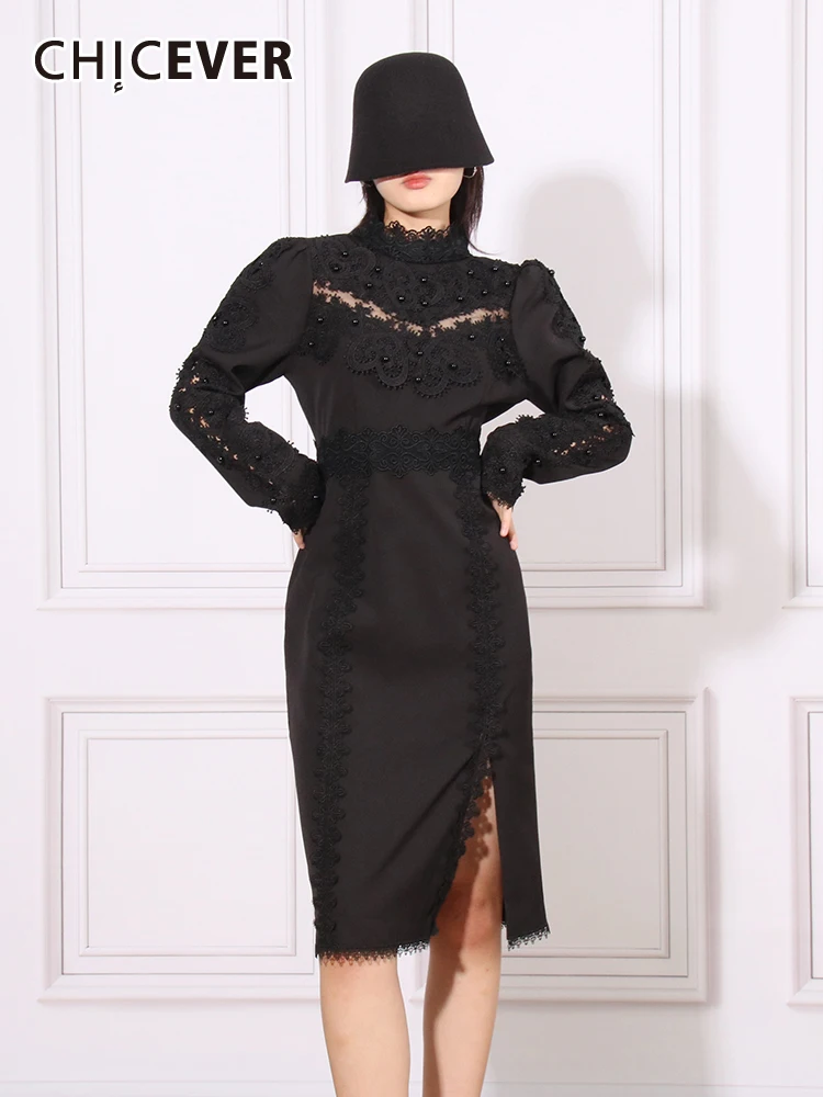 CHICEVER элегантные темпераментные платья для женщин с воротником-стойкой, длинным рукавом, высокой талией, пэтчворк, жемчугом, однотонное женское платье для похудения
CHICEVER элегантные темпераментные платья для женщин с воротником-стойкой, длинным рукавом, высокой талией, пэтчворк, жемчугом, однотонное женское платье для похудения