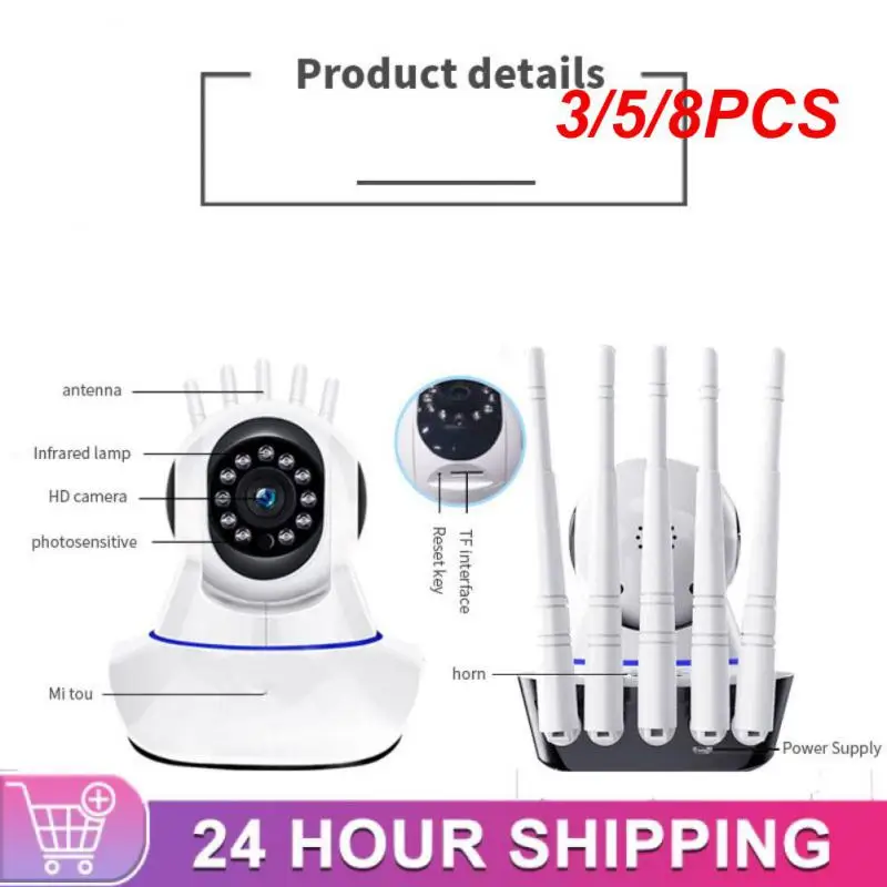 

3/5/8PCS Surveillance Camera 360 Rotation 5 Antennas Robot Camera Wifi Connection 1080p Hd Wifi Ip Camera Smart Home 1.3 Mp