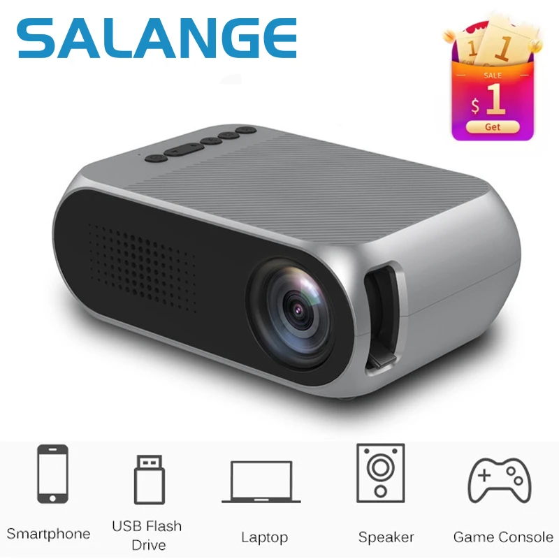 

Мини-проектор Salange YG320 YG300, обновленный портативный светодиодный проектор, аудио, HDMI, совместим с домашним кинотеатром, медиаплеер, видеопрое...