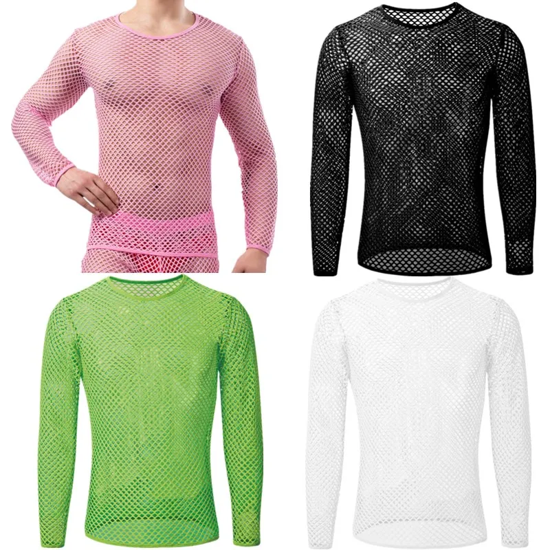 Mens Mesh See Through T-shirt Long Sleeve Fishnet Transparent Tops Sport Fitness Undershirts Sleepwear Sexy Muscle Tee Underwear
Mens Mesh See Through T-shirt Long Sleeve Fishnet Transparent Tops Sport Fitness Undershirts Sleepwear Sexy Muscle Tee Underwear