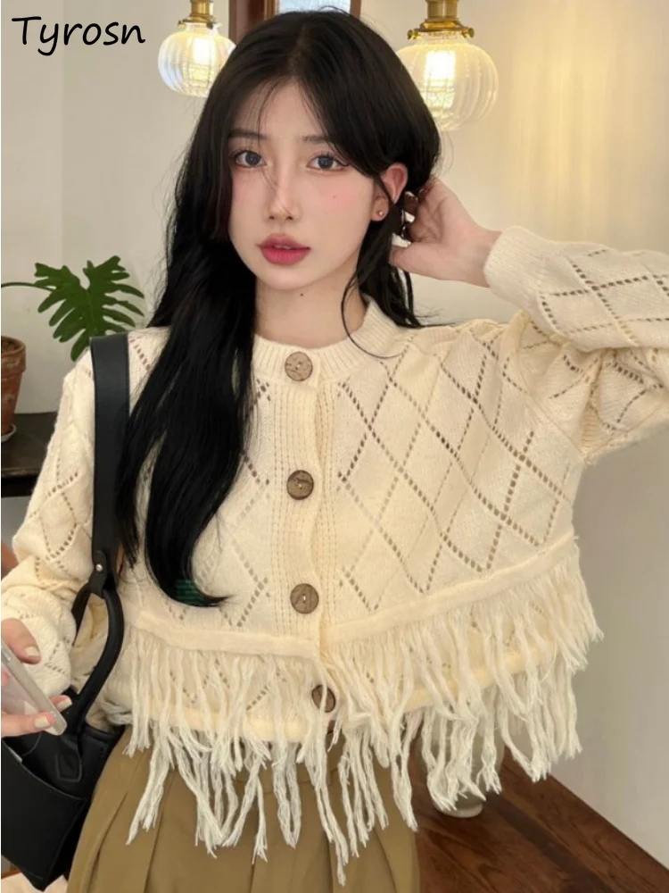 Cardigan Women Tassel Students Elegant Designer Daily Loose Special Sweater Solid Autumn Simple Korean Style Leisure Comfortable
Cardigan Women Tassel Students Elegant Designer Daily Loose Special Sweater Solid Autumn Simple Korean Style Leisure Comfortable