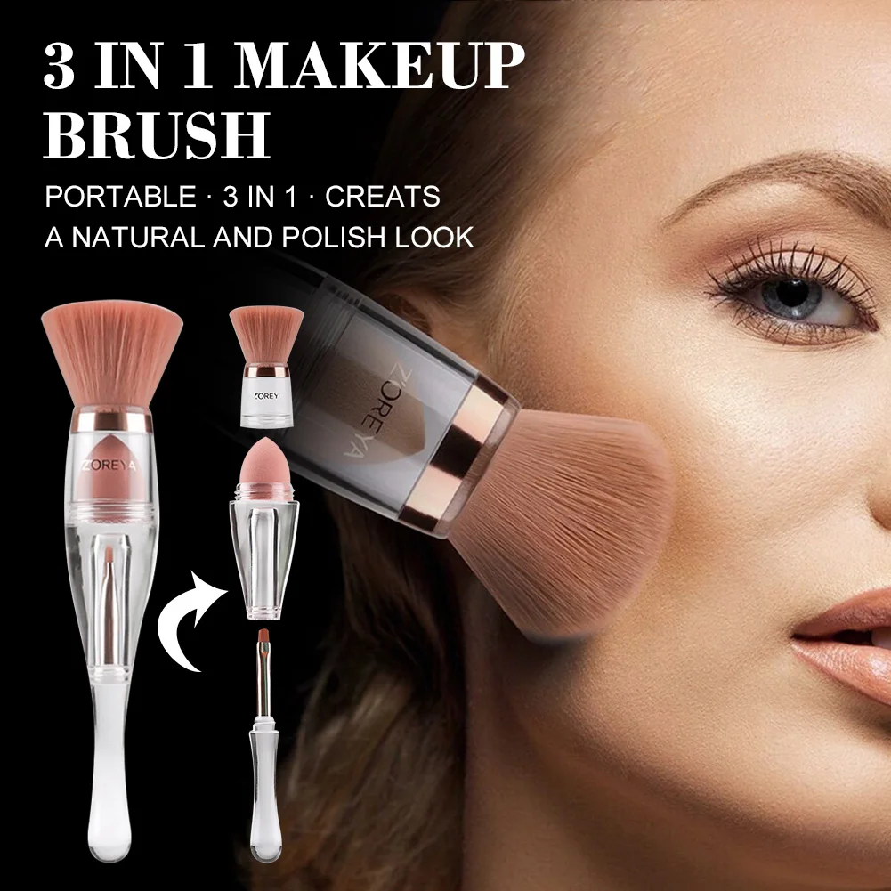 3 in 1 Makeup Brush Multifunctional Brush Powder Brush Sponge Angled Lip Brush Portable Beauty Tool Make Up Tools Set
3 in 1 Makeup Brush Multifunctional Brush Powder Brush Sponge Angled Lip Brush Portable Beauty Tool Make Up Tools Set