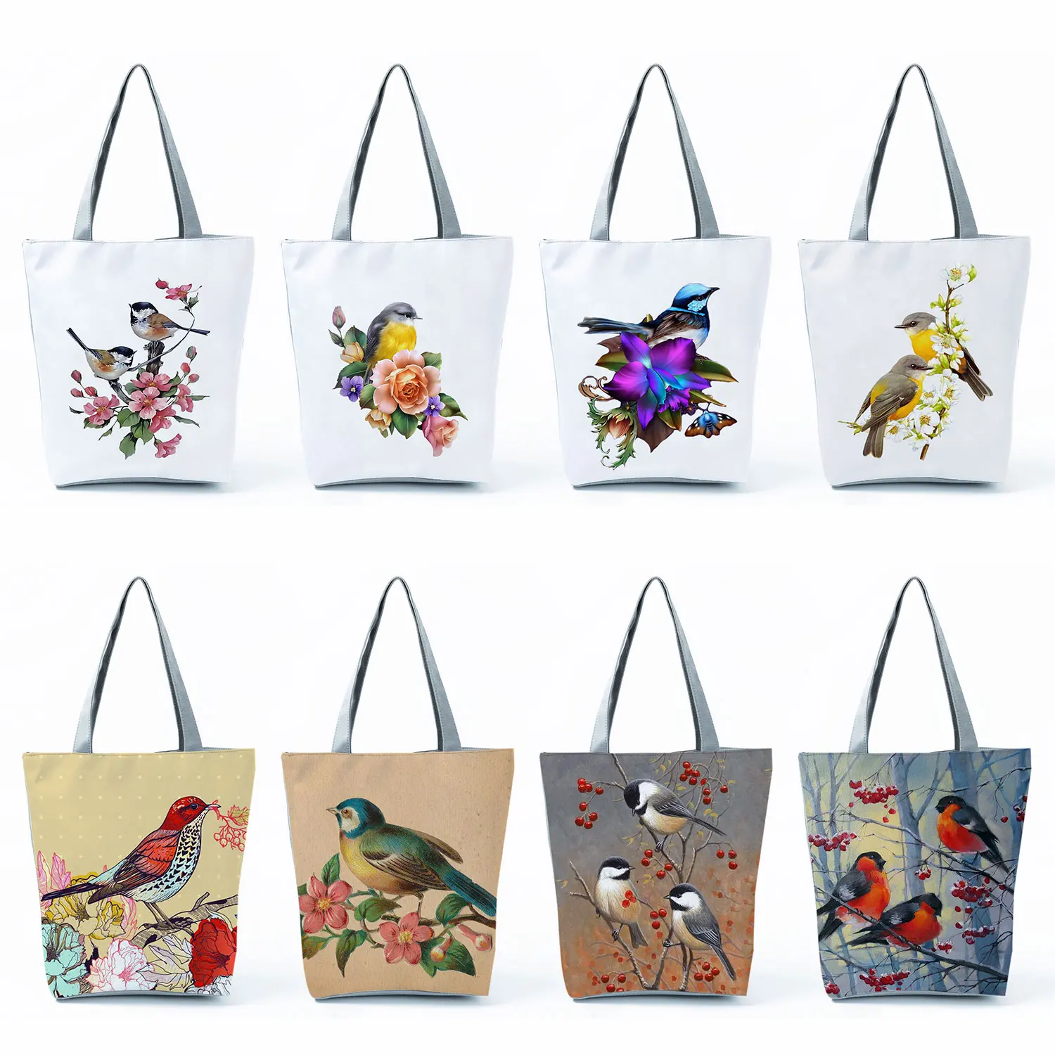 

Casual Large Capacity Shopping Bags Outdoor The Tote Bag Customizable Handbags Women's Shoulder Bag Cute Lark Parrot Bird Print