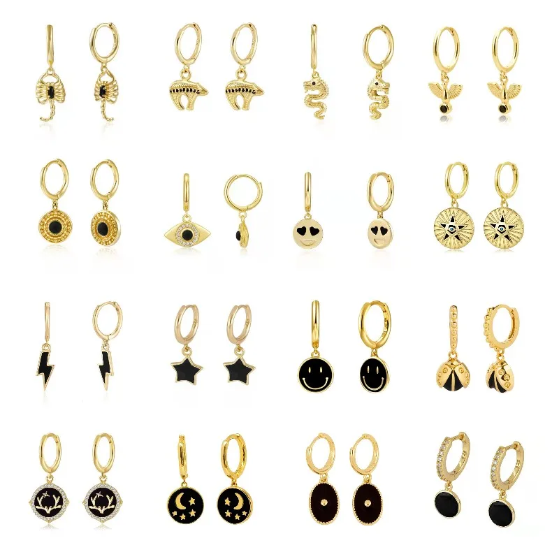 Black Zircon Hanging Earrings For Women MultiStyle Black Enamel Pendientes Huggie Piercing Hoop Earring For Girl Punk Jewelry
Black Zircon Hanging Earrings For Women MultiStyle Black Enamel Pendientes Huggie Piercing Hoop Earring For Girl Punk Jewelry