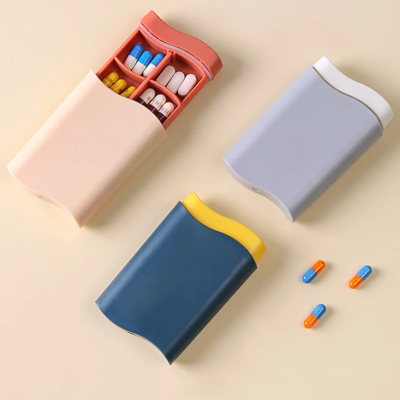 

Portable six-Grid Sub-Packing Storage Capacity Pill Box Sealed Moisture-Proof Pill Storage Box 7 Days Travel Waterproof Pill