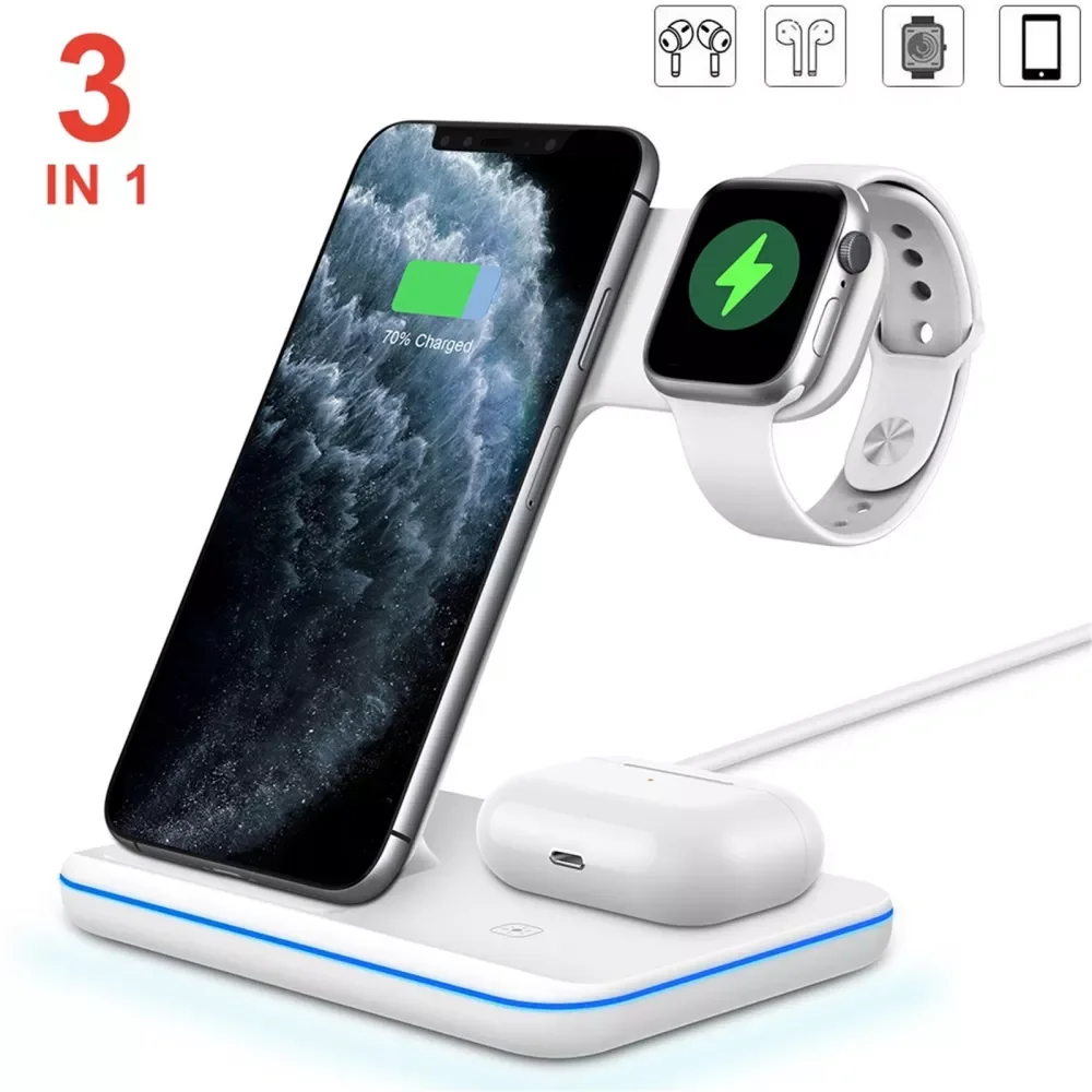 NEW2023 15W 12V/2A Qi Wireless Charger Stand 13/12/11/ 3/Pro/2 3 In 1 Fast Charging Dock Station With Type C
NEW2023 15W 12V/2A Qi Wireless Charger Stand 13/12/11/ 3/Pro/2 3 In 1 Fast Charging Dock Station With Type C