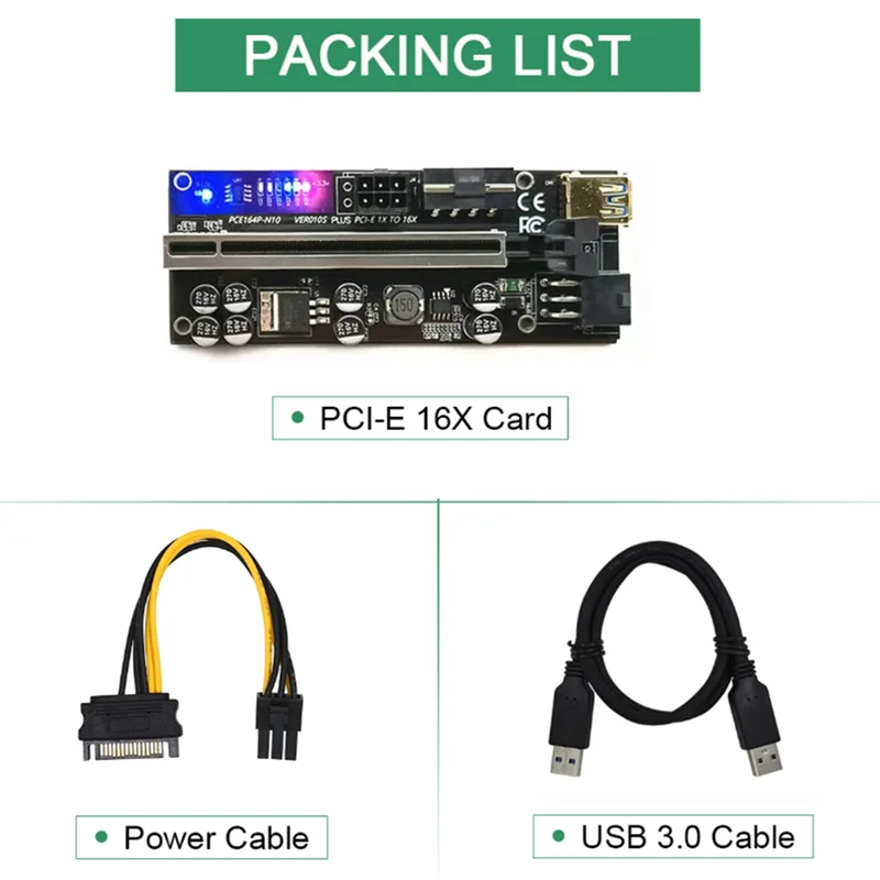 PCIE 1X to 4 Pci-Express Adapter+VER010 Plus Riser Card USB3.0 to PCI-E 1X To16X Graphics Card Extension Cable for Miner
PCIE 1X to 4 Pci-Express Adapter+VER010 Plus Riser Card USB3.0 to PCI-E 1X To16X Graphics Card Extension Cable for Miner
