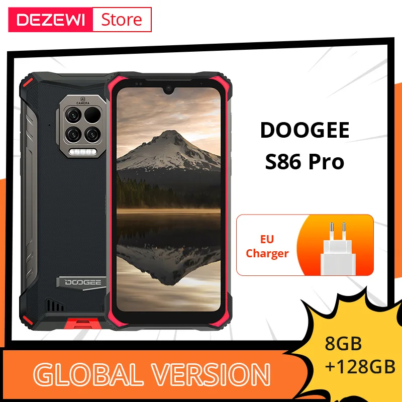 

Global Version DOOGEE S86 Pro 8500mAh Super Battery 8GB 128GB ROM Infrared Forehead Thermometer Smartphone Helio P60 Octa Core