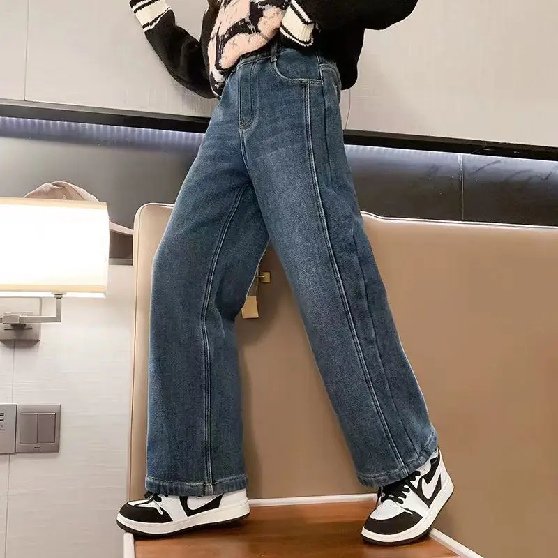 Jeans for Girls Autumn Clothes for Teenagers Solid Loose Kids Wide Leg Pants Fashion Casual Children Trousers Girl Clothing 14 Y
Jeans for Girls Autumn Clothes for Teenagers Solid Loose Kids Wide Leg Pants Fashion Casual Children Trousers Girl Clothing 14 Y