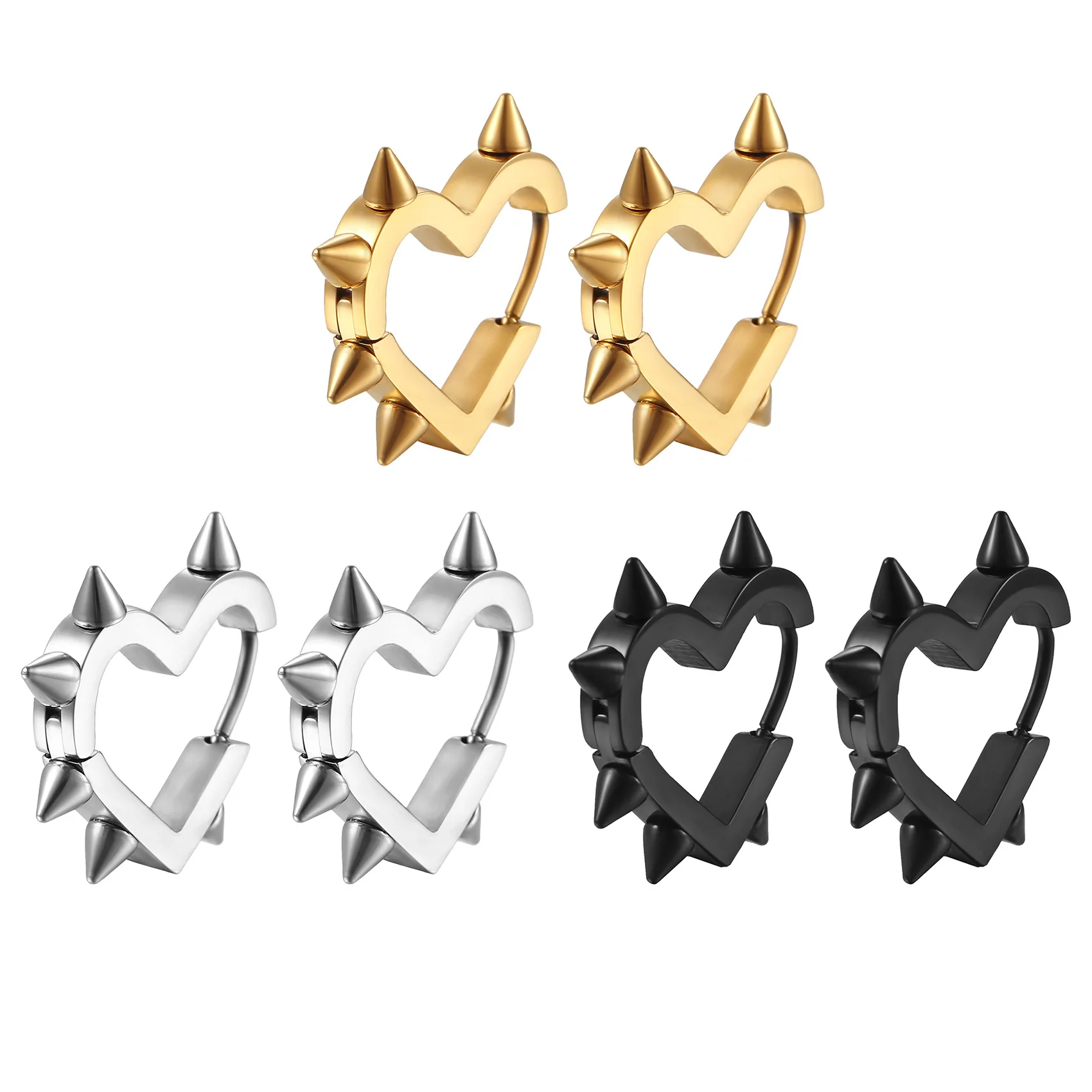 Trend Titanium Heart Pointed Cone Ear Buckle Hip-hop Style Men and Women with Stainless Steel Geometric Shaped Earrings
Trend Titanium Heart Pointed Cone Ear Buckle Hip-hop Style Men and Women with Stainless Steel Geometric Shaped Earrings